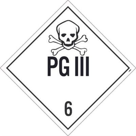 NMC PG III 6 Dot Placard Sign, Pk25 DL127TB25